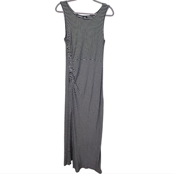 Bobeau Sleeveless Black/White Striped Super Soft Maxi Dress Petite Medium - Picture 4 of 6